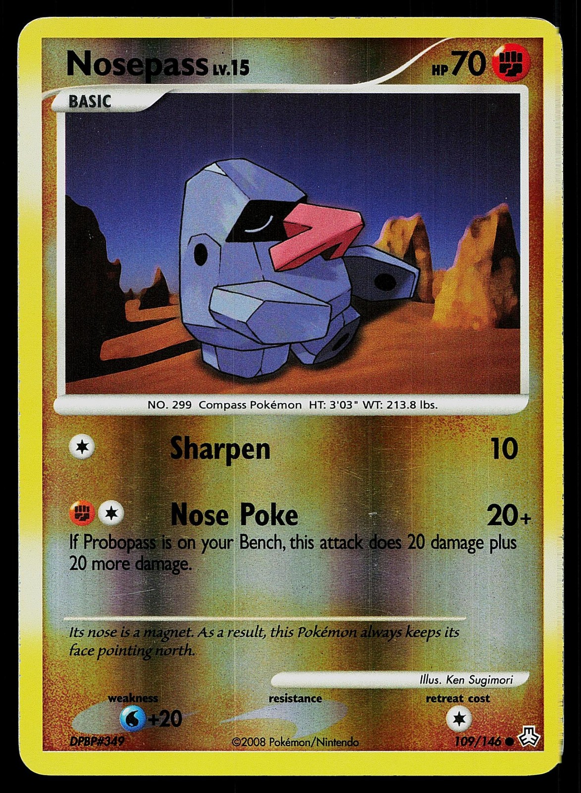 Pokemon Card Legends Awakened Nosepass 109/146 Common Reverse Holo