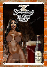 Yuengling Black & Tan Pin-Up Style Metal Sign Bar Man Cave Wall Decor Read Des
