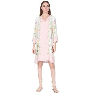 NWT Blank London Sharon Floral V-Neck Knee Length Tunic Dress Small Reg. $181