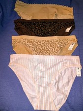 MEDIUM - VICTORIA'S SECRET HIGH LEG COTTON BRIEF LOGO NWT - LOT OF 4
