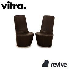 Poltrona Vitra monopiede in pelle rivestimento marrone marrone scuro