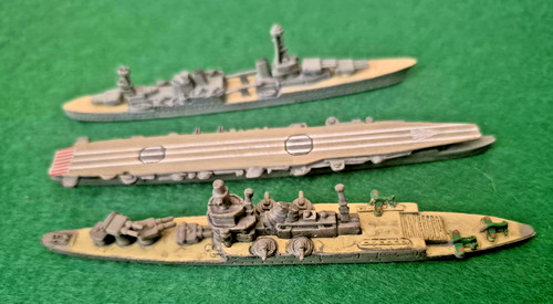 War At Sea Axis And Allies Naval Miniatures 3 Pc Battle Ship Shokaku Chiku #3