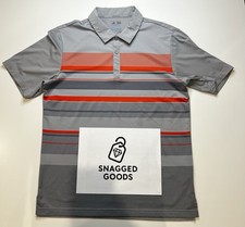 Adidas Golf Polo Shirt Mens Medium Climacool Performance Striped Short Sleeve