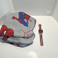 Marvel Spider-Man Boys Digital LED Quartz Watch Red/Blue Plastic Strap/ Blanket