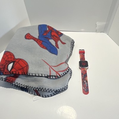 Marvel Spider-Man Boys Digital LED Quartz Watch Red/Blue Plastic Strap 38mm