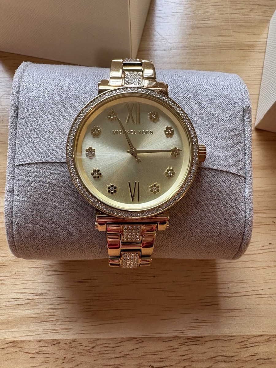 Michael Kors MK-3881 Gold-Tone Quartz Analog Watch Crystal  display picture 2