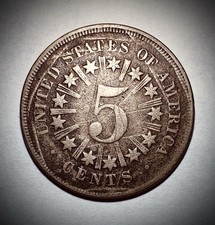 1867 Shield Nickel 5 Cents WITH RAYS – Civil War Era US Coin