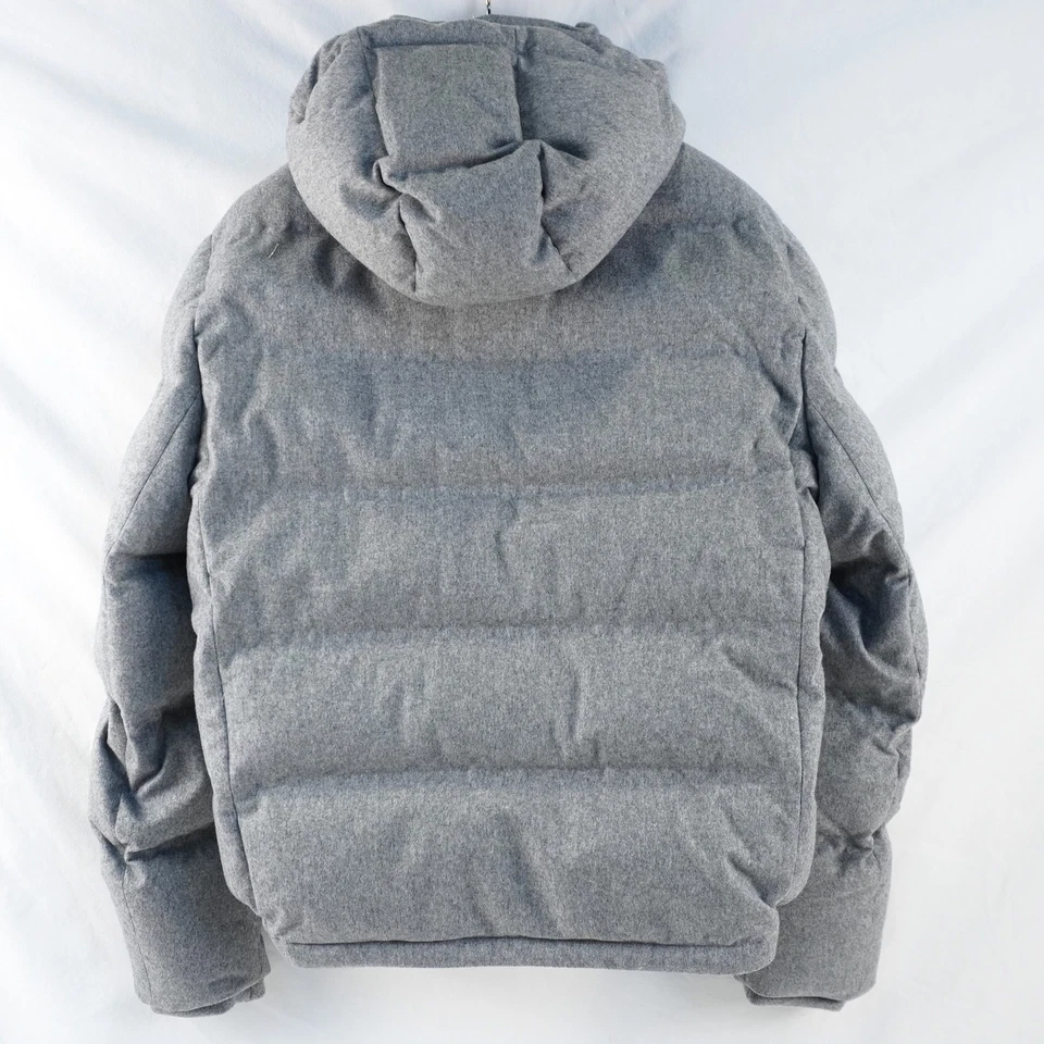 Brunello Cucinelli Wool Down  Hooded Puffer Jacket In Gray - Men's Size Medium - Image 2 of 4