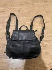 American Leather Co./ Genuine Leather  Backpack/ Black Adjustable Strap