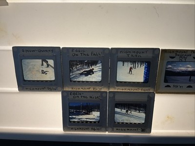 1950's 6  35mm  GLASS Slide NEW YORK SKI SCENES Catskill HIGHMOUNT Belleayre ETC