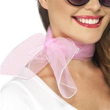 Ladies Grease Fancy dress costume accessory - Pink Neck Scarf