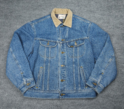 Vintage LEE Storm Rider Jacket Men's FITS 48 x 27 Blanket Lined Cord Collar Jean