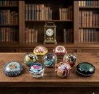 Vntg 3+” Studio Art Glass Paperweight Lot SIGNED Simpson Satava Cowell+ 9 Sphere — photo 1