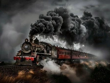 Steam Train Landscape Pictures Canvas Home Decor Wall Art Prints Painting 075