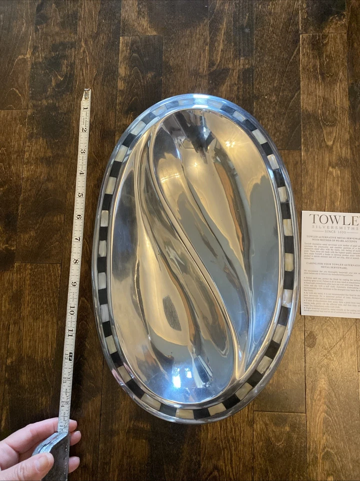 Bandeja para servir toalla platería - Diseño de caparazón de tortuga Ying Yang Foto 3 de 4