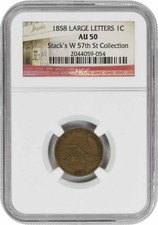 1858 Flying Eagle Cent Large Letters AU50 NGC