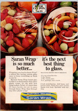 Saran Wrap Vintage Magazine Ad 1950s Fruit Salad Recipe Dow Chemical
