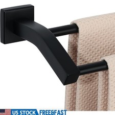 Stainless Steel Towel Rack Heavy Duty Double Bar Wall Mount Bathroom Holder New