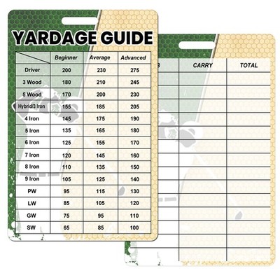 2pcs Golfers Quick Reference Distance Card Golf Club Range 2.4x4.2inch, White 