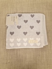 Hand Towel-Next Grey Hearts 100% Cotton TowelHand Towel/Kids Restroom Towel New