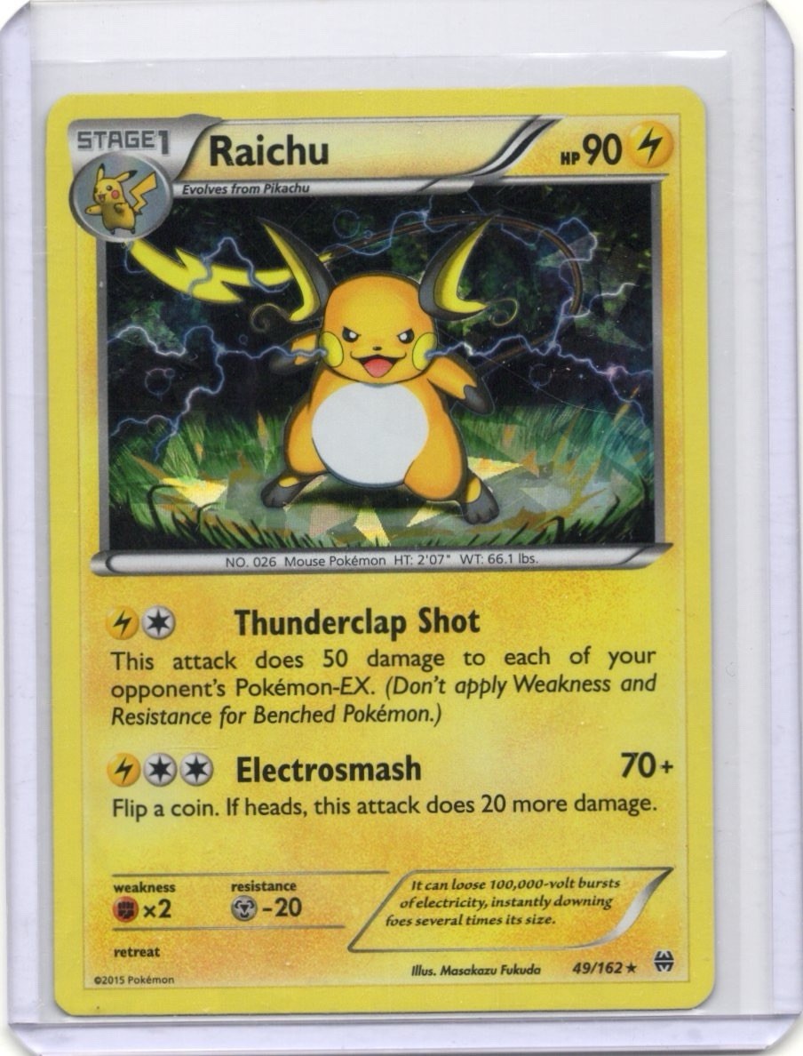 Pokemon Card - Raichu Holo - 49/162 - BREAKthrough - 2015