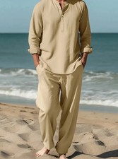Men's Outfit 2 Piece Set Shirt Pants Suit PLUS SIZE BIG 3XL