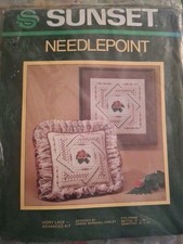 NEW Vintage 1983 Sunset Needlepoint Ivory Lace Advanced Kit Picture 12x12"