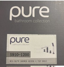 Brand New Mia 4 Tap Hole Bath & Shower Mixer Tap - Pure Bathroom - S910-1200