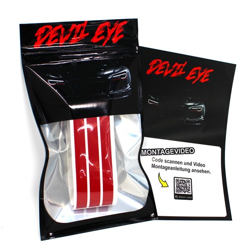 Devil Eye® Scheinwerfer Folie Stripe für A4 Tuning Zubehör Streifen Rot KX004 - Picture 2 of 7