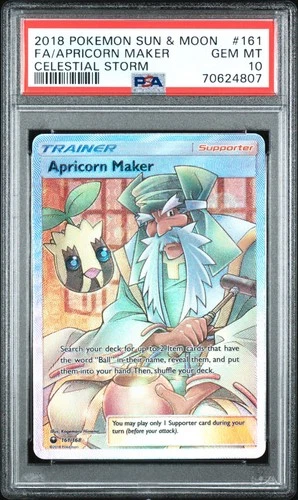 PSA 10 - SM Celestial Storm - Apricorn Maker - 161/168 - Full Art Ultra Rare