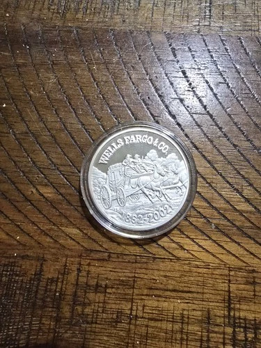 Wells Fargo 1 oz silver 1852-2002 150th Anniversary .999 Silver Proof Round