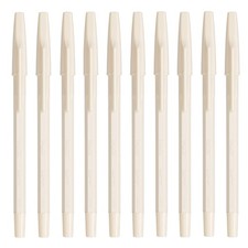 PILOT Super P Ballpoint Pen, 0.7mm, White/Black Ink, 10 Pens
