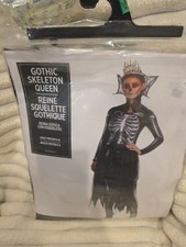 Skeleton Queen Gothic Adult Halloween Costume Size M 6-8 Complete 4 Pc Set NEW