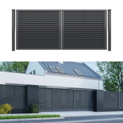 Einfahrtstor Metalltor Doppelflügeltor nach Maß  Modern Antrieb Sichtschutz NEU