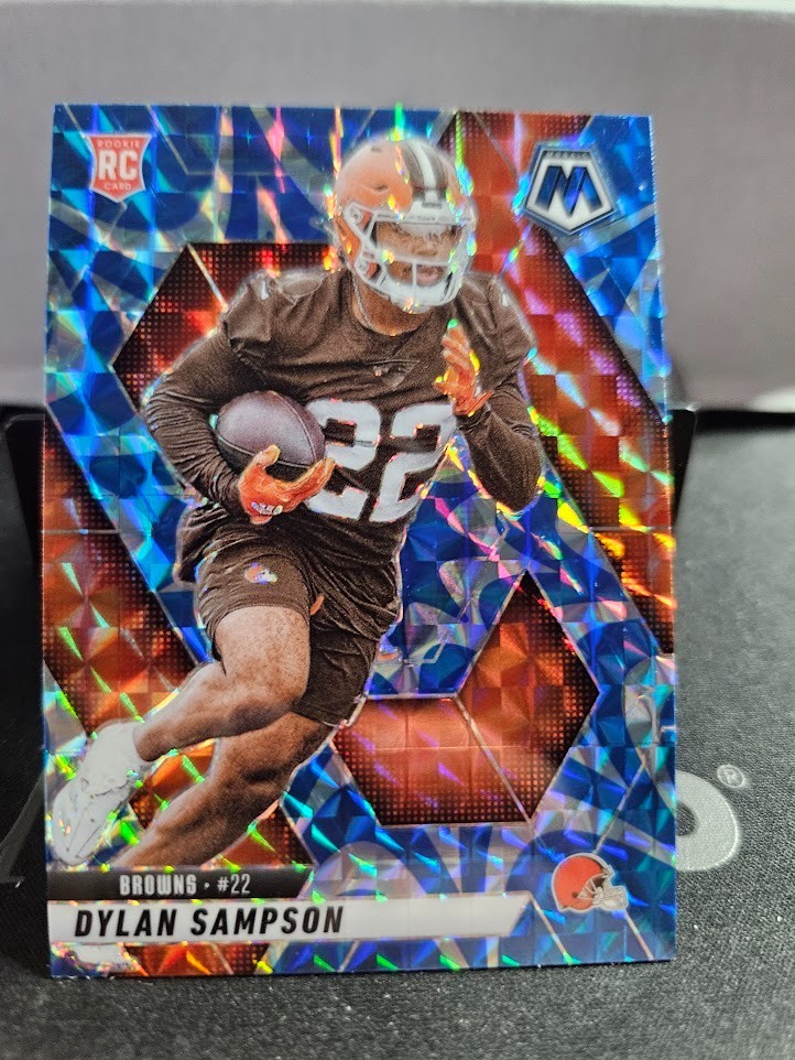 2025 Panini Mosaic - Dylan Sampson #355 Reactive Blue Mosaic Prizm Browns