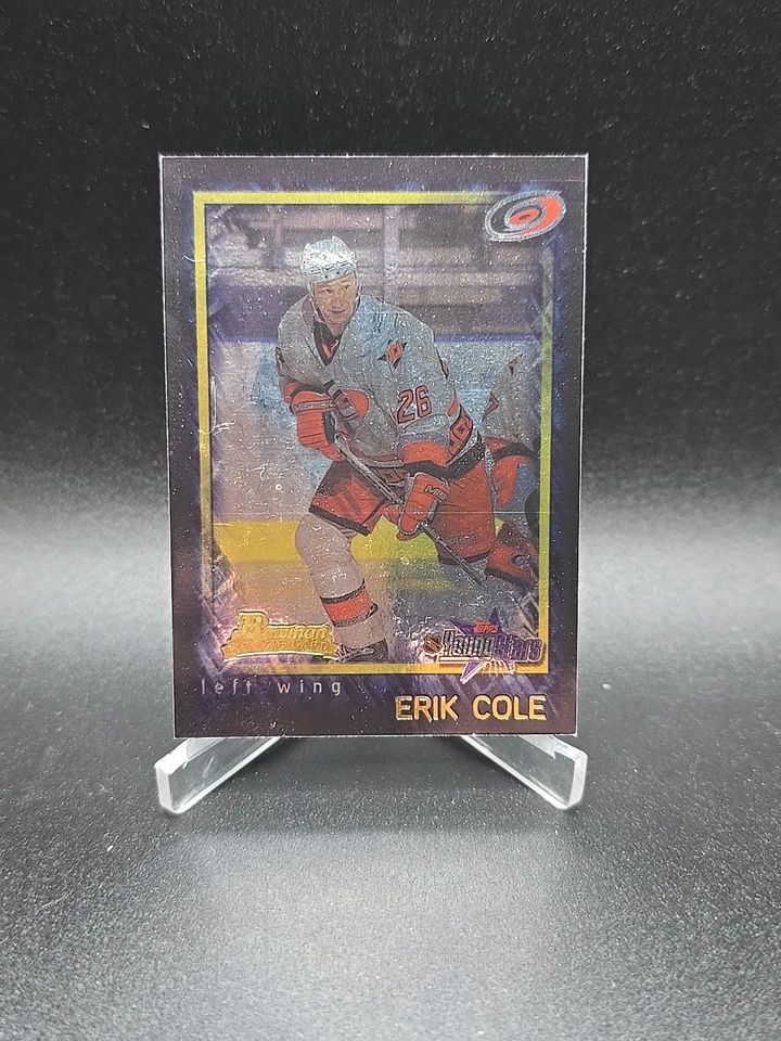 2001-02 Bowman YoungStars Ice Cubed Erik Cole RC Carolina Hurricanes #156 - Image 4 of 4