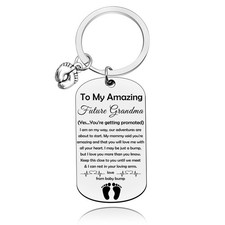 Grandma to Be Gifts New Keychain First Time Small, Silver