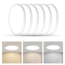 9 Inch LED Flush Mount Ceiling Light 6 Pack - 18W Ultra-Slim 3 Color Options