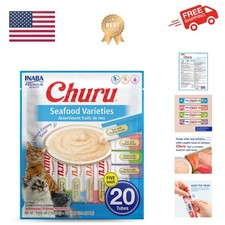 Churu Cat Treats, Lickable, Squeezable Creamy Pur e Cat Treat with Green Tea ...