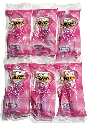 6 Pack BIC Shaver Rasoir Silky Touch 3 Bladss Pivot/Pivote Sensitive Skin