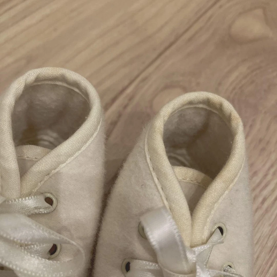 HERMES Bebé Primeros Zapatos Accesorio Color Blanco Patrón Caballo con Caja Almacenaje  Foto 3 de 4