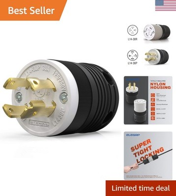 NEMA L14-30P Locking Plug, Generator Twist Lock Adapter Male Plug, 30 Amp 125...