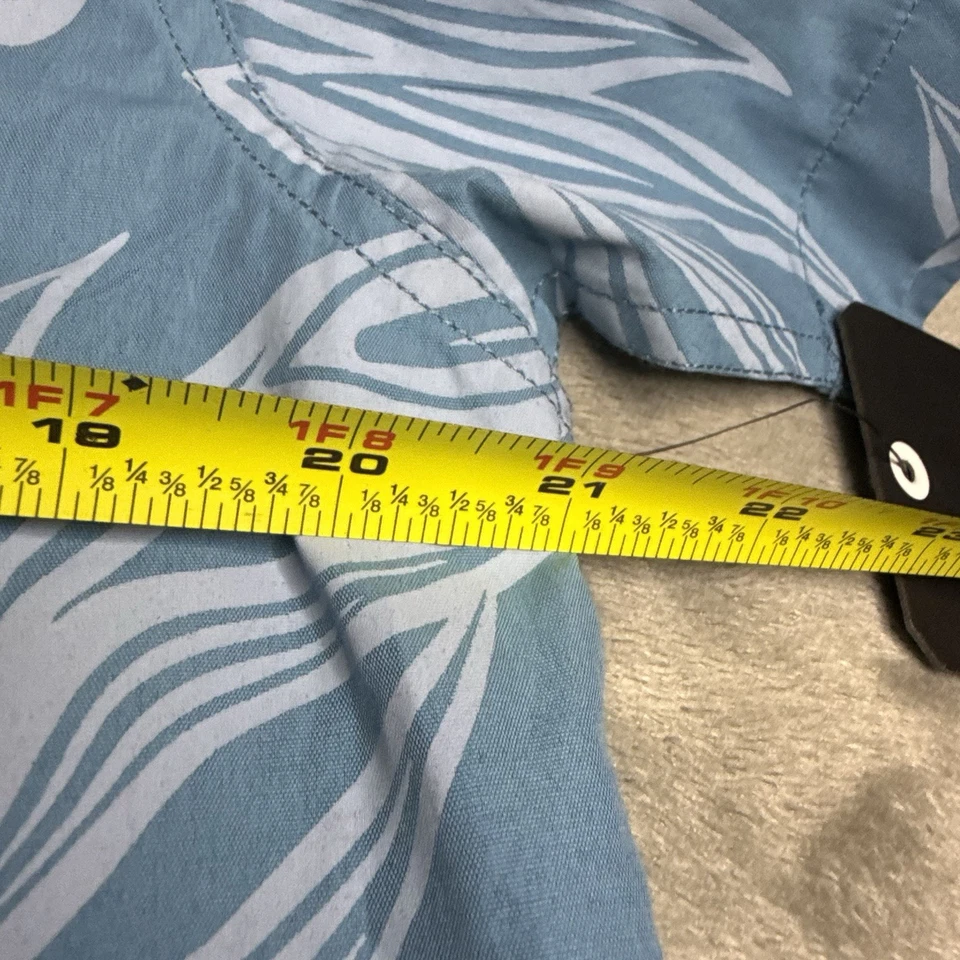 NUEVO CON ETIQUETAS Camisa Oneill Abotonada Hombres Mediana Azul Mar Manga Corta Floral Hawaiana Foto 4 de 4