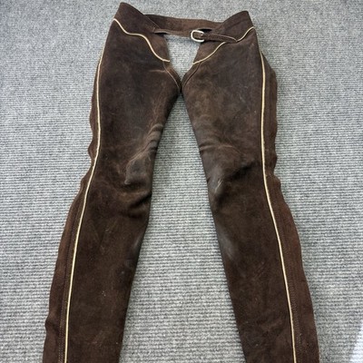 Custom Suede Western Show Chaps Tan Equitation Riding Horse Fringed Monogram