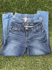 Cat Jack Girls Blue Skinny Stretch Denim Jeans Pockets Size 14 2 pairs