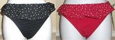 NWT LA BLANCA red or black w polka dot ruffle swim bikini bottom,8,10,12,14,16
