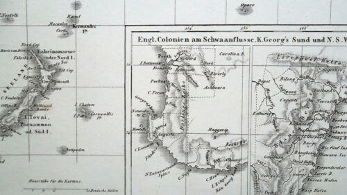 1844 ORIGINAL MAP - Australia Oceania Pacific Islands New Zealand Philippines - Picture 3 of 3