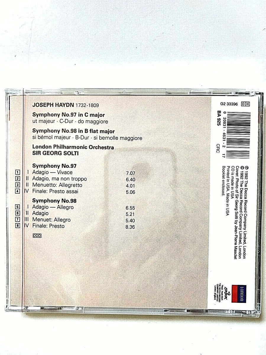 Haydn: Symphonies 97 & 98 / Solti, London Philharmonic (CD, Nov