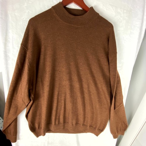 Pronto.Uomo Pullover Herren 2X braun 100% Merino extrafeine Wolle Stehkragenpullover