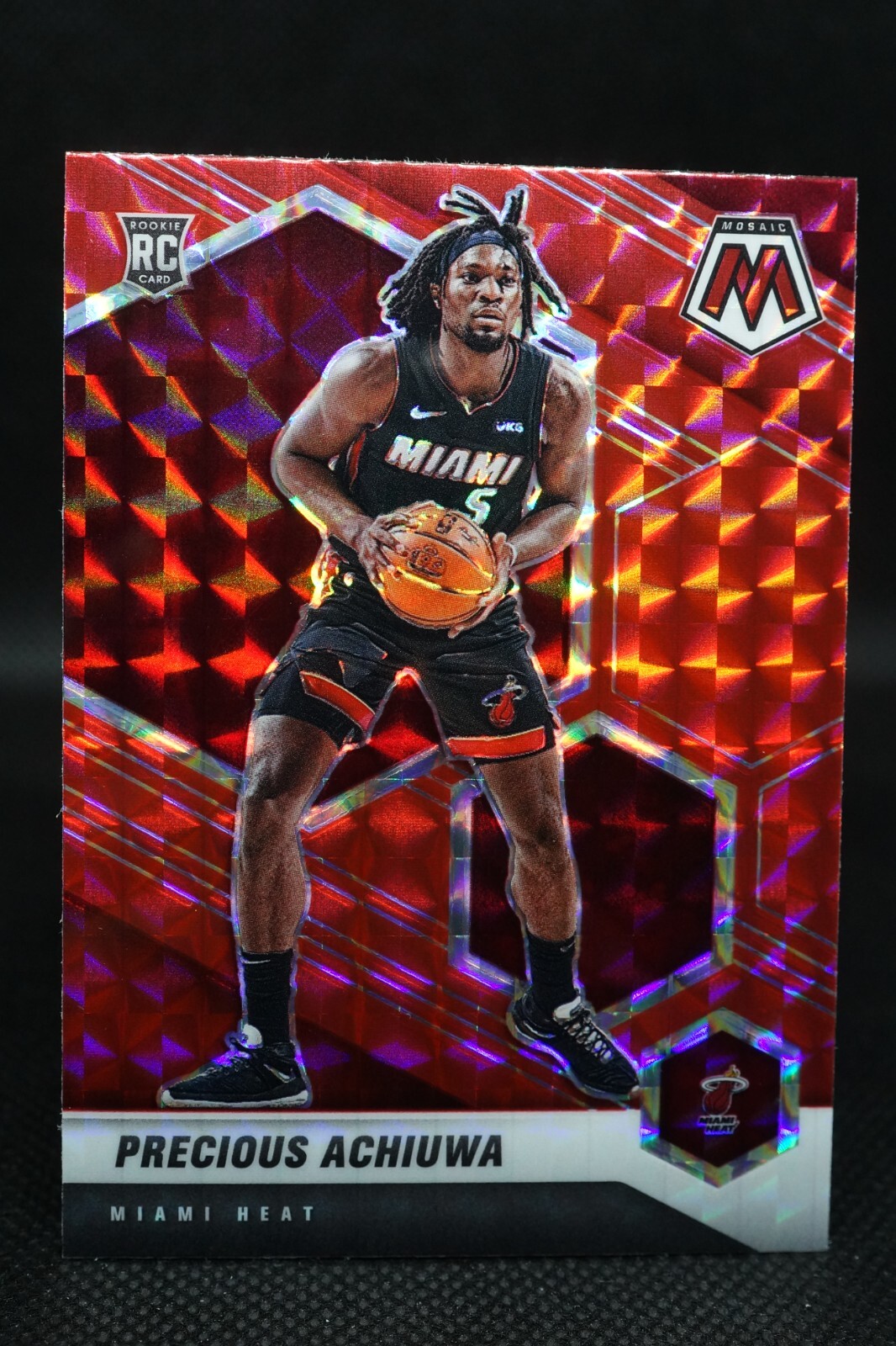 2020-21 NBA Panini Mosaic Red #215 Precious Achiuwa ROOKIE RC - COLOR MATCH HEAT